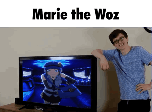 Scott the Woz with Marie on his TV